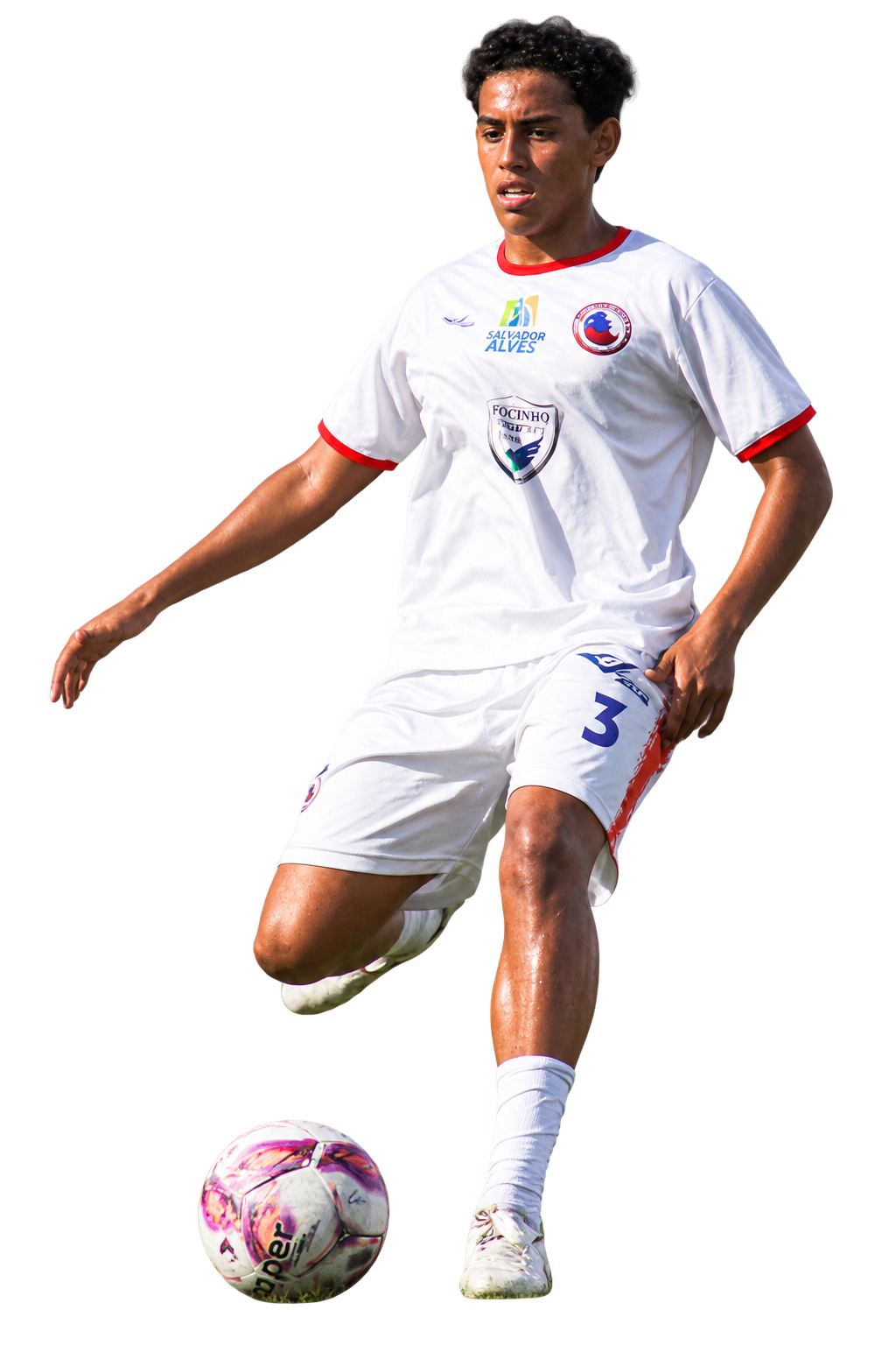 Samuel Leite em ação com a bola